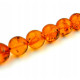 Classic Round Baltic Amber Bead Necklace with 925 Sterling Silver Clasp – Cognac Amber, 51 cm (20.08")