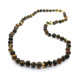 Polished Baroque Style Dark Green Healing Necklace