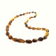 Polished Bean Style Greenish color Baltic Amber Adult Necklace