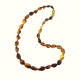 Polished Bean Style Greenish color Baltic Amber Adult Necklace