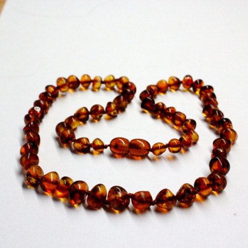 Polished Baroque Style Dark Cognac Adult / Mom Healing Necklace