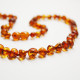 Polished Baroque Style Light Cognac Adult / Mom Healing Necklace