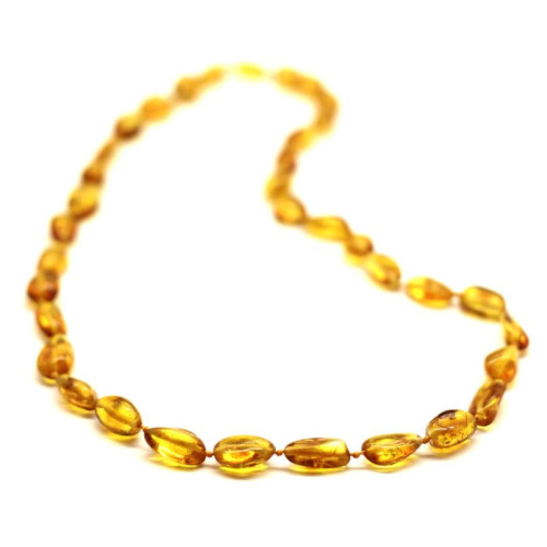 Polished Bean Style Honey Baltic Amber Adult / Mom Necklace