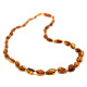Polished Bean Shape Cognac Baltic Amber Adult Necklace