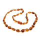 Polished Bean Shape Cognac Baltic Amber Adult Necklace