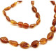 Polished Bean Shape Cognac Baltic Amber Adult Necklace