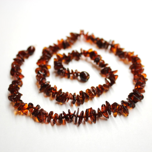 Polished Split Style Dark Cognac Adult Necklace