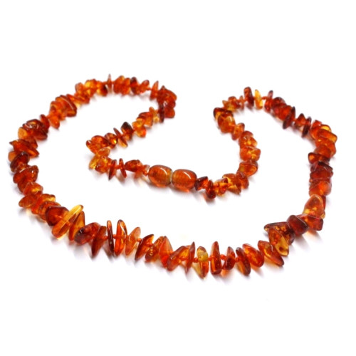 Polished Split Style Light Cognac Baltic Amber Adult / Mom Healing Necklace
