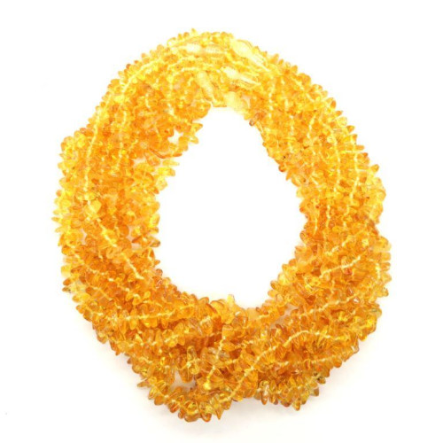 10 Polished  Baltic Amber Chips Lemony Color Necklaces