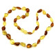Polished Bean Style Cognac Honey Baltic Amber Adult Necklace