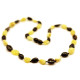 Polished Bean Style Cherry / Bitter Color Baltic Amber Adult Necklace