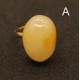 Gold Color Adjustable Ring With Royal Milky Color Baltic Amber 