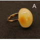 Gold Color Adjustable Ring With Royal Milky Color Baltic Amber 