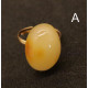 Gold Color Adjustable Ring With Royal Milky Color Baltic Amber 