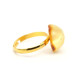 Vintage Gold Color Adjustable Ring With Lemon Color Baltic Amber 10