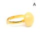 Vintage Gold Color Adjustable Ring With Royal Milky Color Baltic Amber 