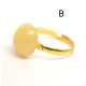 Vintage Gold Color Adjustable Ring With Royal Milky Color Baltic Amber 