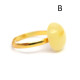 Vintage Gold Color Adjustable Ring With Royal Milky Color Baltic Amber 