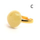 Vintage Gold Color Adjustable Ring With Royal Milky Color Baltic Amber 