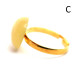 Vintage Gold Color Adjustable Ring With Royal Milky Color Baltic Amber 