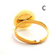 Vintage Gold Color Adjustable Ring With Royal Milky Color Baltic Amber 