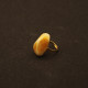 Gold Color Adjustable Ring With Royal Milky Baltic Amber 