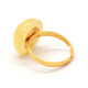 Gold Color Adjustable Ring With Royal Milky Color Baltic Amber 
