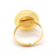 Gold Color Adjustable Ring With Royal Milky Color Baltic Amber 