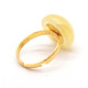 Gold Color Adjustable Ring With Royal Milky Color Baltic Amber 
