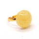 Gold Color Adjustable Ring With Royal Milky Color Baltic Amber 