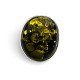 Adjustable Sterling Silver Ring with Green Baltic Amber