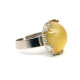 Silver Color Ring With Butterscotch Egg Yolk Baltic Amber Adjustable