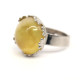 Silver Color Ring With Butterscotch Egg Yolk Baltic Amber Adjustable