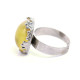Silver Color Ring With Butterscotch Egg Yolk Baltic Amber Adjustable