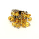 Silver Color Ring With Honey Baltic Amber - Adjustable