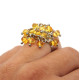 Silver Color Ring With Honey Baltic Amber - Adjustable