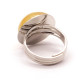 Silver Color Ring With Amber - Adjustable