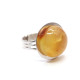 Silver Color Ring With Amber - Adjustable