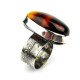 Unique Handcrafted 925 Sterling Silver Ring with Natural Baltic Amber