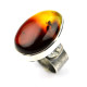 Unique Handcrafted 925 Sterling Silver Ring with Natural Baltic Amber