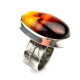 Unique Handcrafted 925 Sterling Silver Ring with Natural Baltic Amber