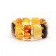 Multi Color Baltic Amber Elastic Ring  25
