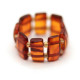 Elastic Baltic Amber Ring in Cognac Color