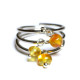 Silver Color Ring With Light Lemon Baltic Amber size 7 3/4