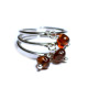 Silver Color Ring With Light dark Cognac Baltic Amber size 7 3/4
