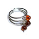 Silver Color Ring With Light dark Cognac Baltic Amber size 7 3/4