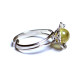 Silver Color Ring With Lemon Baltic Amber adjustable