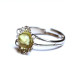 Silver Color Ring With Lemon Baltic Amber adjustable