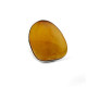 Adjustable Sterling Silver Ring with Egg Yolk Baltic Amber
