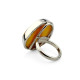 Adjustable Sterling Silver Ring with Egg Yolk Baltic Amber